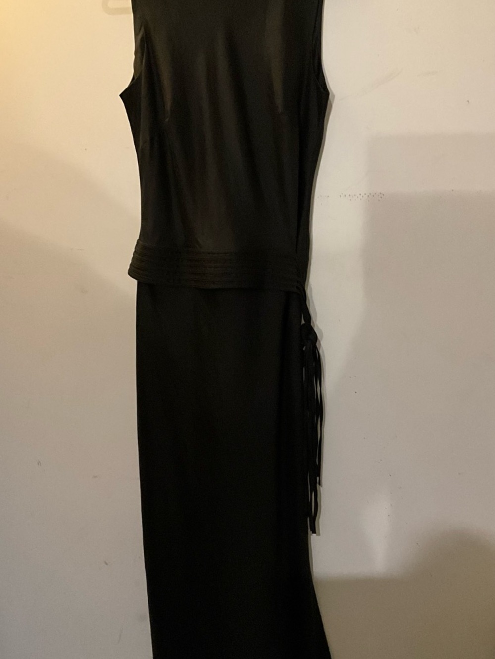 100% linen Sleeveless full-length Black Maxi Dress